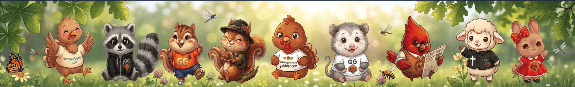 Guernsey Gobbler animal mascot banner